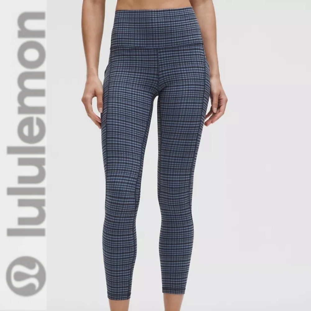 NWT Lululemon Align™ High-Rise Pant with Pockets 25"-ColourGlow Grid Washed Deni